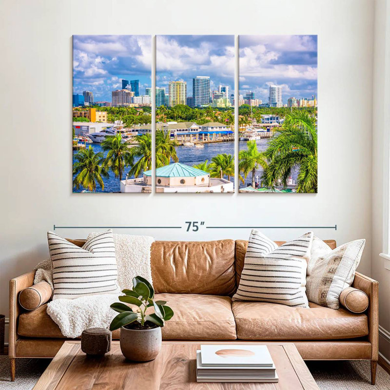 Aime Fort Lauderdale Skyline, H 42 po x l 65 po