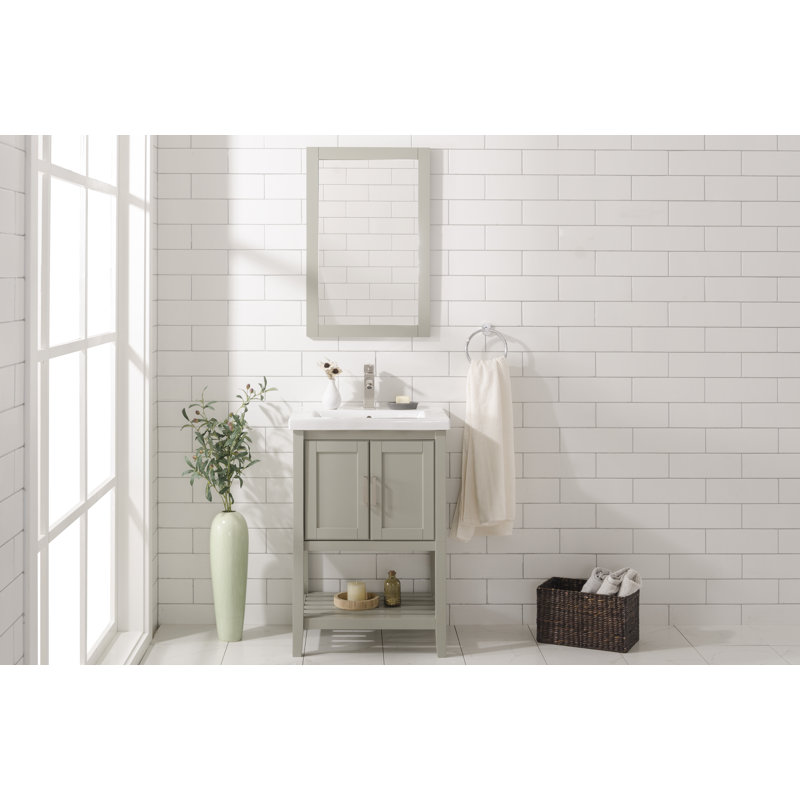 Ensemble de meuble-lavabo simple 24 po Groth, Blanc gris