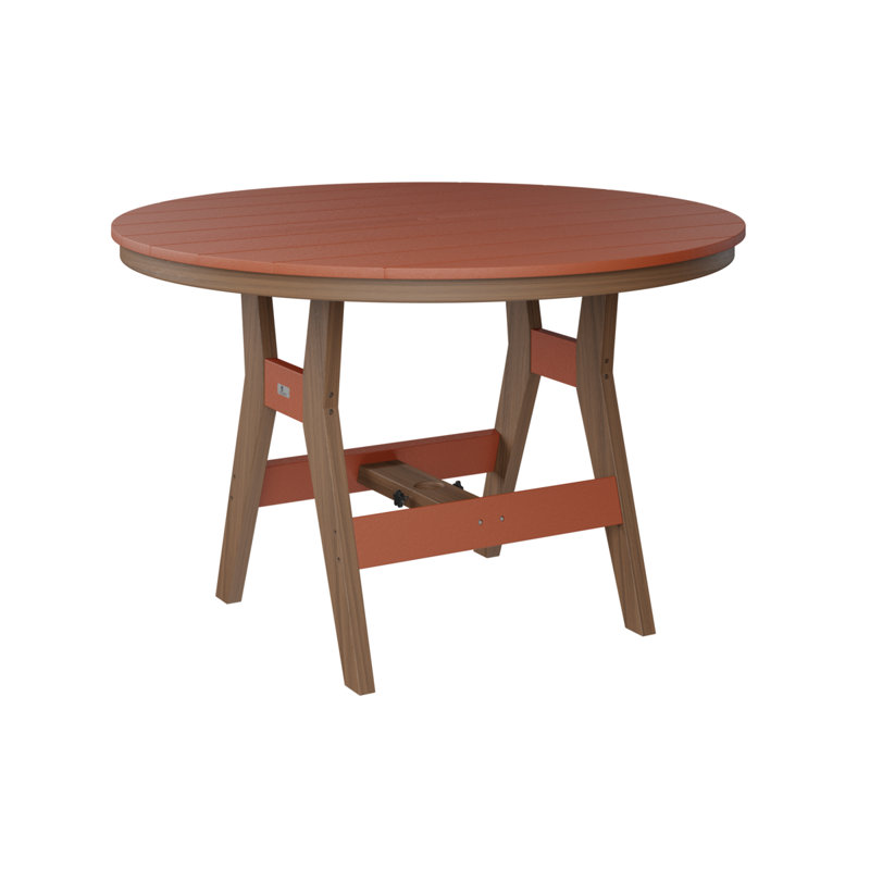 Berlin Gardens Harbor 60″ Round Dining Table, Antique Mahogany, 30.37" H x 48" W x 48" D, Mango Orange