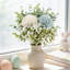 Bouquet de hortensias artificiels, bouquets de gypsophiles, bouquets de fleurs réalistes avec feuille d'eucalyptus pour le mariage, la Saint-Valentin, Pâques et la maison-1831091222