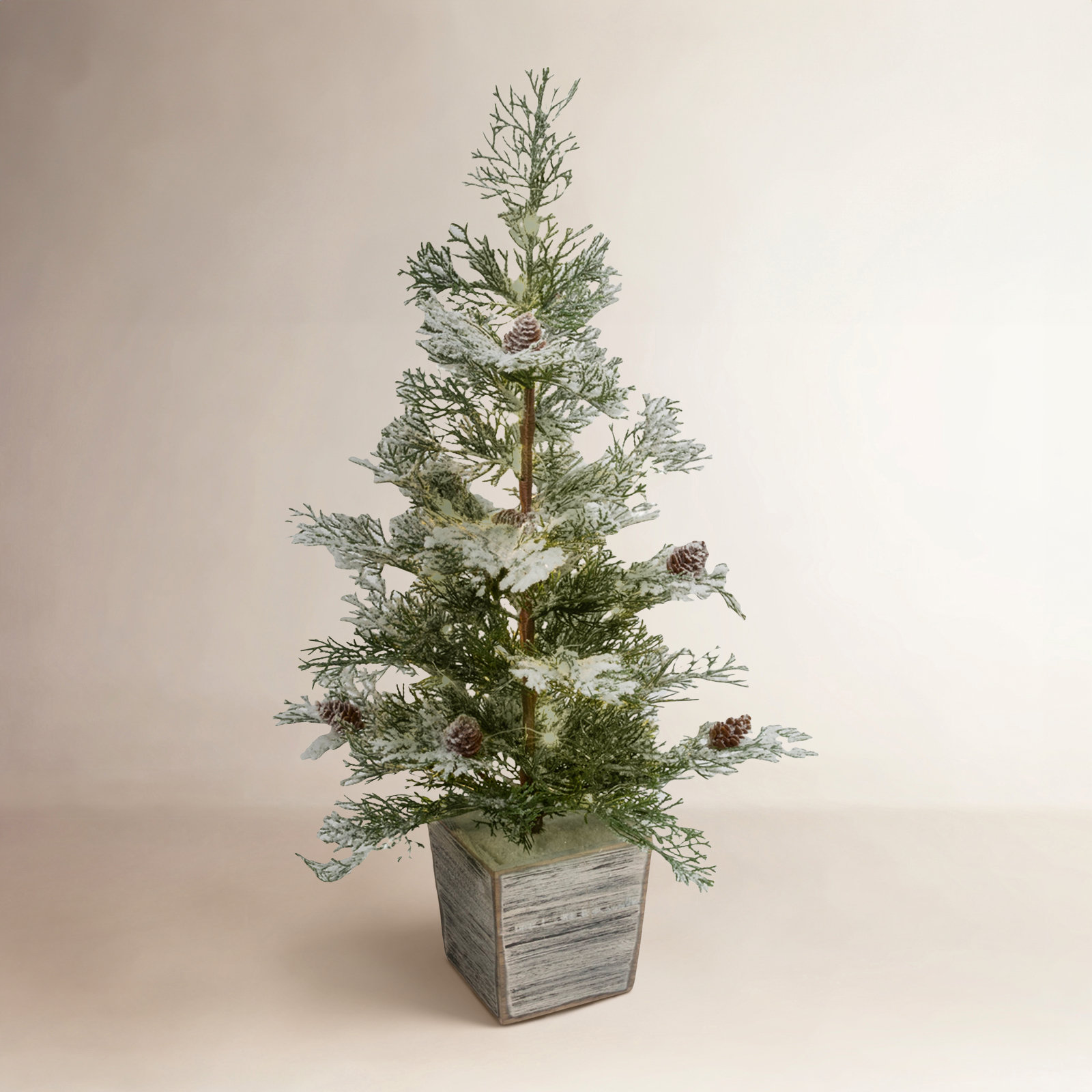 Frosted 2.2' Pre-Lit Pine Christmas Tree