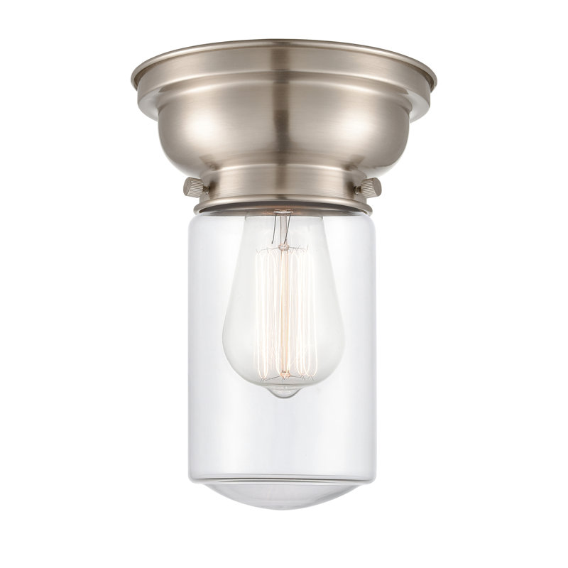 Plafonnier encastré 1 lumière 6,25 po Saroyan, Ampoule non incluse, Transparent, Nickel satiné brossé
