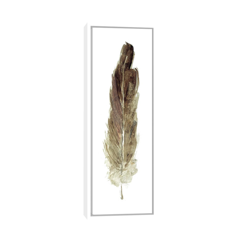 «Soft Feather I» par Sally Swatland - reproduction de dessin panoramique, H 36 po x l 12 po x P 1,5 po