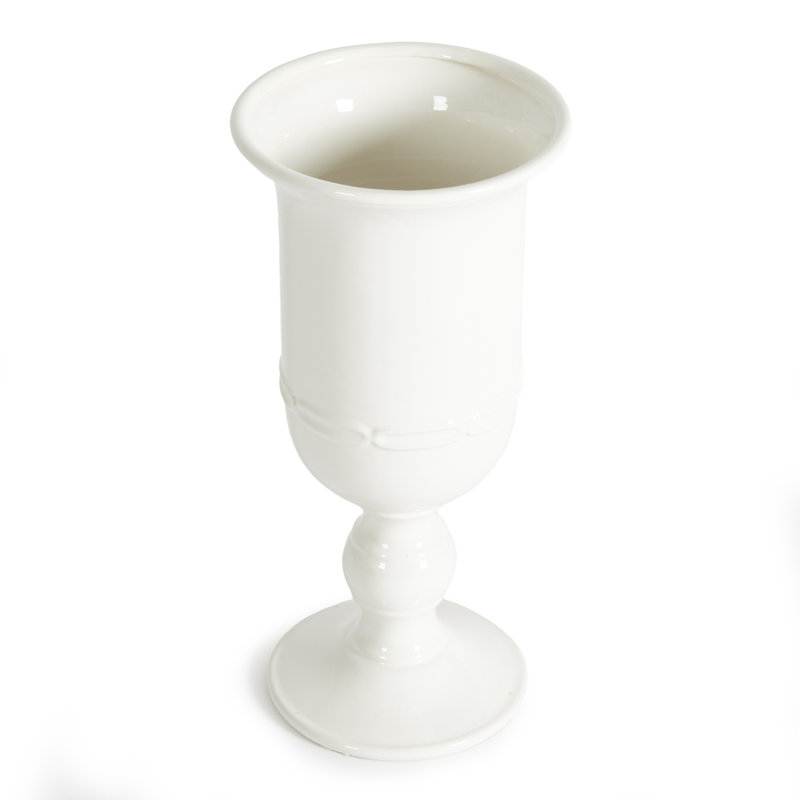 Pot en céramique blanche Dodie Classic, H 18 po x l 9 po x P 9 po
