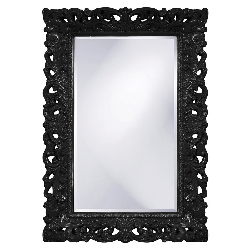 Miroir décoratif biseauté Luise, Noir