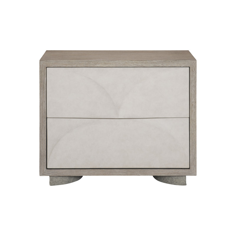 Lunula Flaxen Beige 2-Drawer Transitional Nightstand
