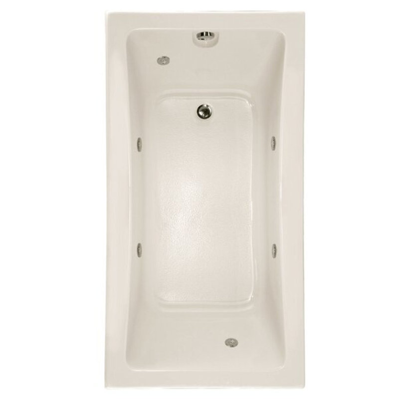 Rosemarie 60'' x 32'' Whirlpool Acrylic Bathtub, Biscuit, Matte Black