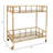 Craner Metal and Glass Two-Tier Bar Cart with Decorative Frame and Rolling Casters for Stylish Serving and Storage
