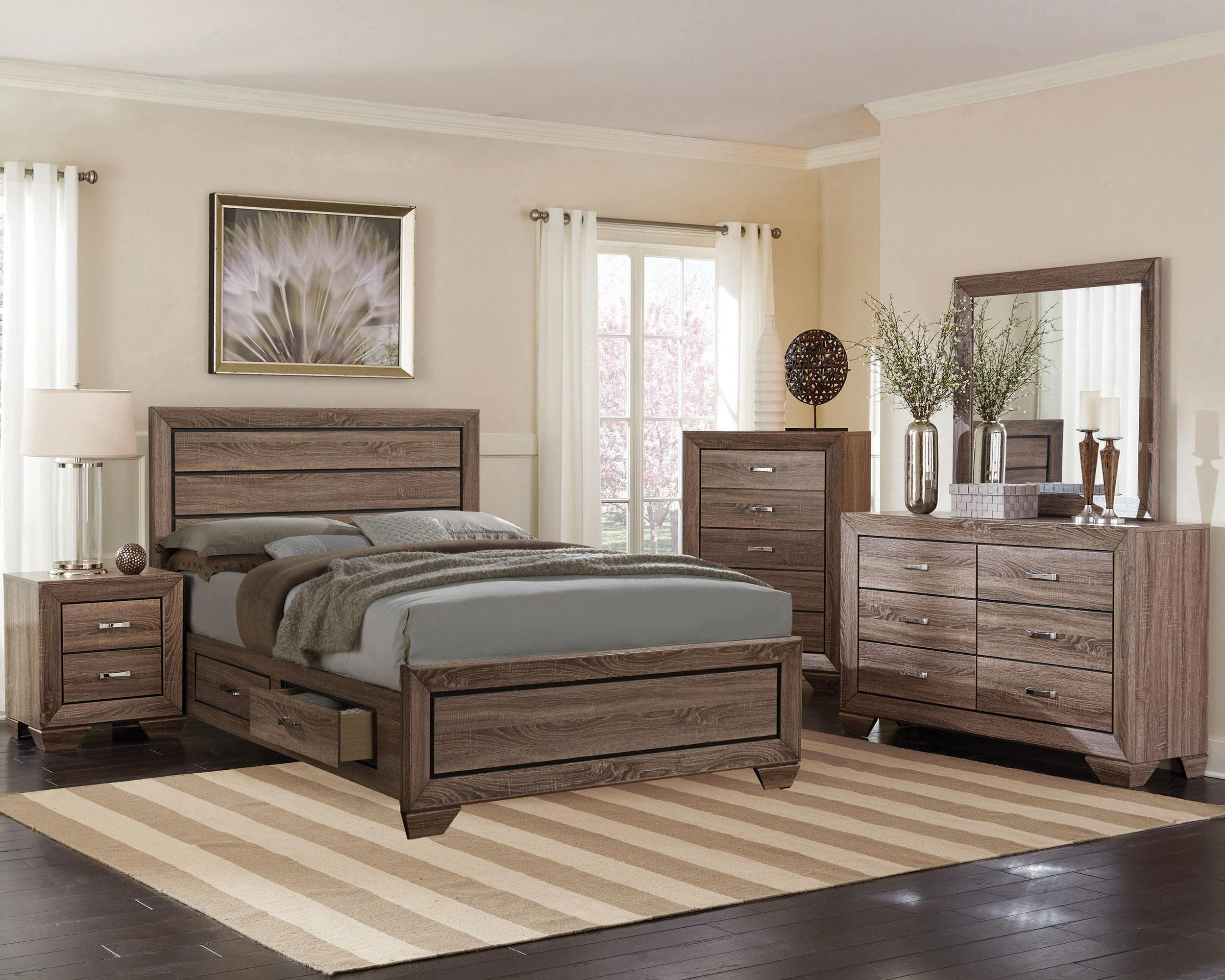 Millwood Pines 5-piece California King Bedroom Set Washed Taupe | Wayfair