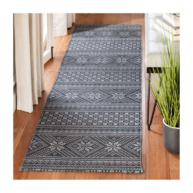 Reuben Hand Loomed Cotton Southwestern Rug, Runner 2'3" x 8'