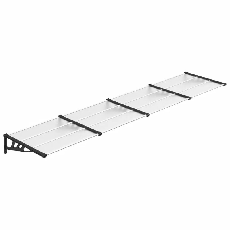 Armannai Door Canopy Polycarbonate, Black/Clear