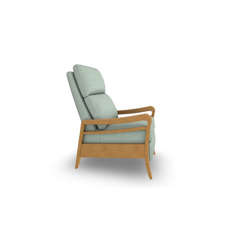 Modern High Leg Recliner, Honey Birch, Capri
