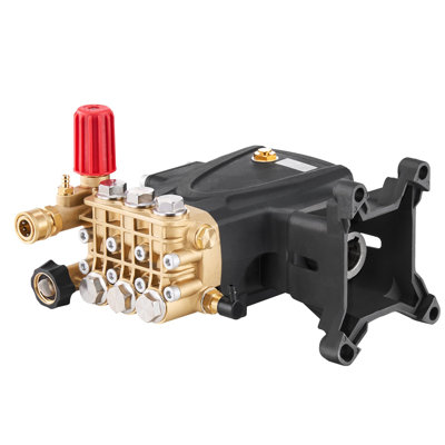 Pompe pour nettoyeur haute pression, piston triplex horizontal à arbre de 1 pouce, 4 000 PSI, 4,0 GPM, trousse de pompes de rechange pour nettoyeur haute pression avec 5 buses, compatible avec Simpson MorFlex 40224, 40225, 40226, Santoprene