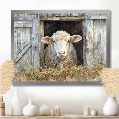 Portrait de vache et mouton à la grange III - impressions sur toile de vache