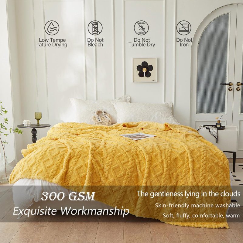Downey Throw Blanket, Yellow