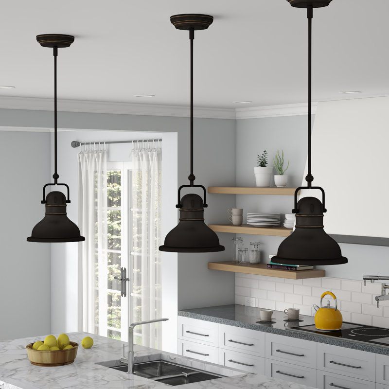 Christianna 1 - Light Pendant, Oil Rubbed Bronze with Highlights, 9.5" H x 8.75" W x 8.75" D, Yes