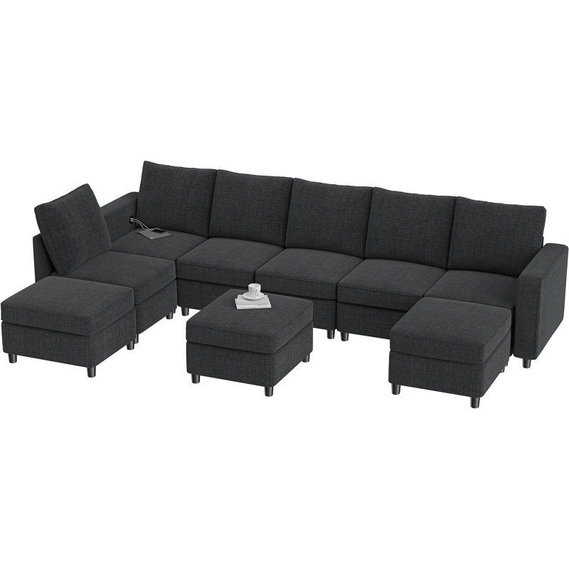 Canapé modulaire 9 pièces VINGLI, Polyester gris