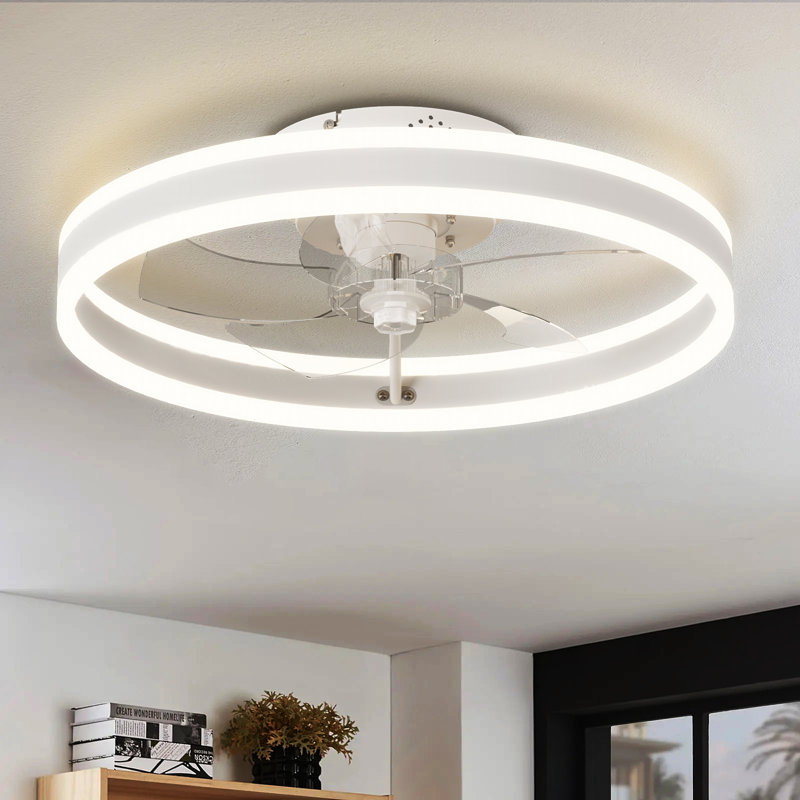 Heui Bladeless Ceiling Fan with Light, White, 20", 1 Pack