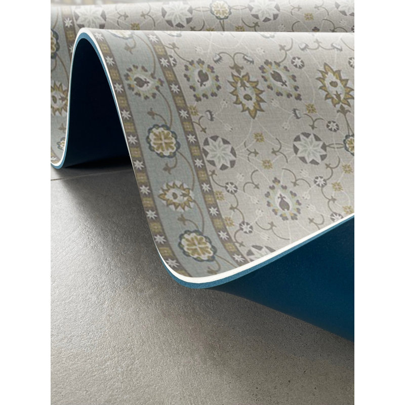Armenia Beige Cushioned Kitchen Mat, Rectangle  2' x 8'