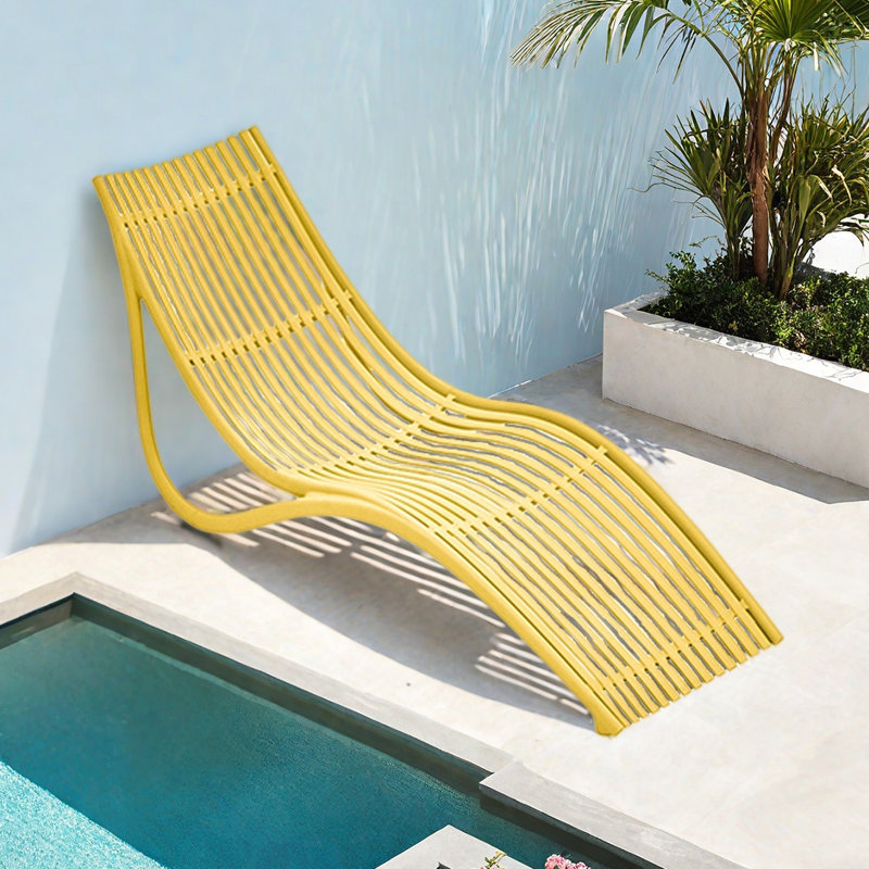 Outdoor leisure pool lounge chair, Yellow