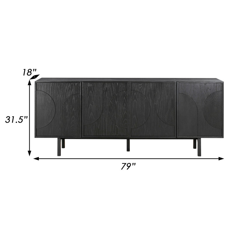 Howey 79" Solid Wood Sideboard
