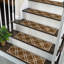 Tapis d'escalier beige antidérapant