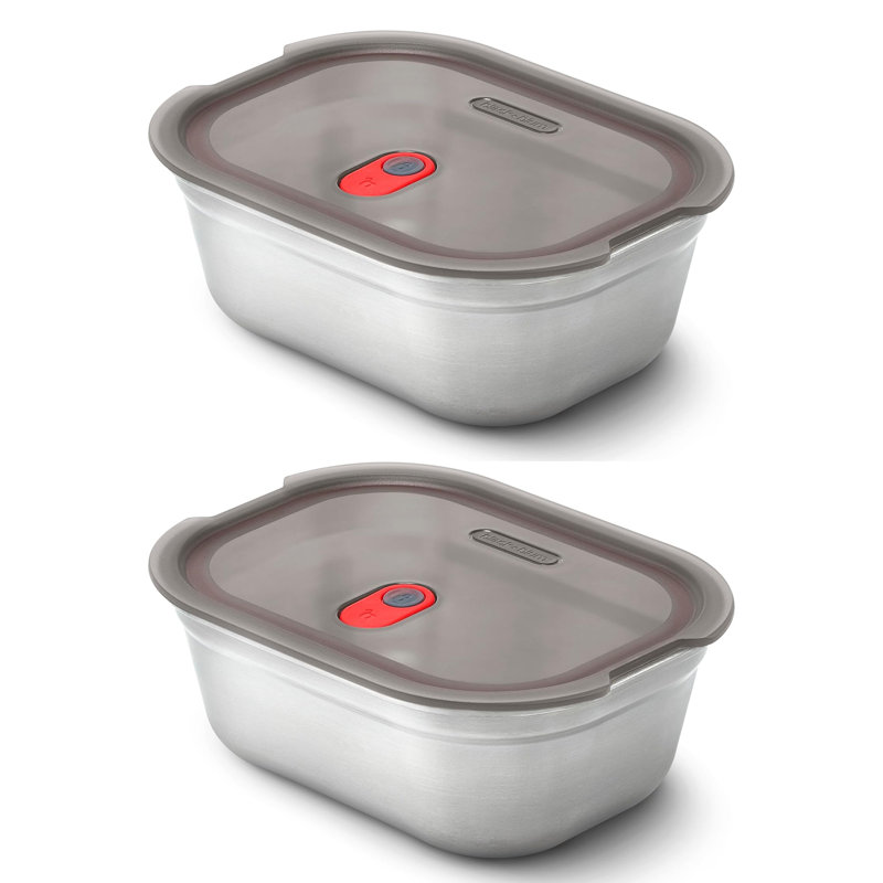 Black+Blum Set of 2 Steel Rectangular Food Box Small - Grey