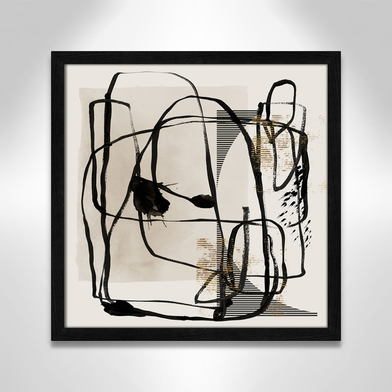 «Blot I» par Isabelle Z, Grain de bois noir, 17'' W x 17'' H, Impression encadrée