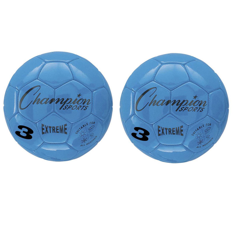 Ballon de soccer Champion Sports Extreme, taille 3, bleu, paquet de 2