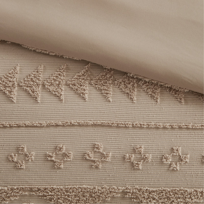 Ensemble d'édredon surdimensionné en chenille brun clair, Édredon simple / simple TG + 2 taies décoratives