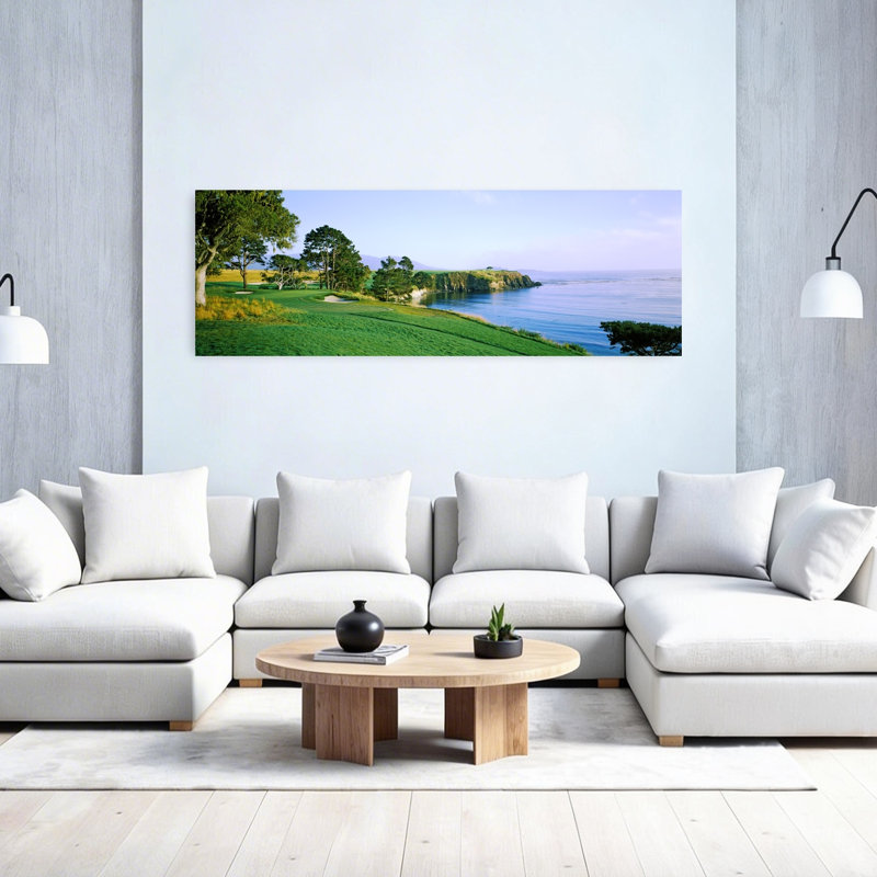 Pebble Beach Golf Course, Pebble Beach, Monterey County, Californie, États-Unis, paysage contemporain abstrait, art mural