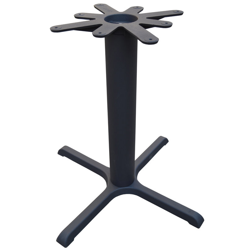 30" x 30" Cross Cast Iron Dining Height Pedestal Table Base with 17" Top Plate and 4" Column