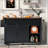 53.7" Farmhouse Kitchen Island With Power Outlet, 2 Sliding Barn Door Kitchen Storage Island With Drop Leaf, Spice Rack Rolling Kitchen Cart On Wheels, For Home, Kitchen And Dining Room-478070167