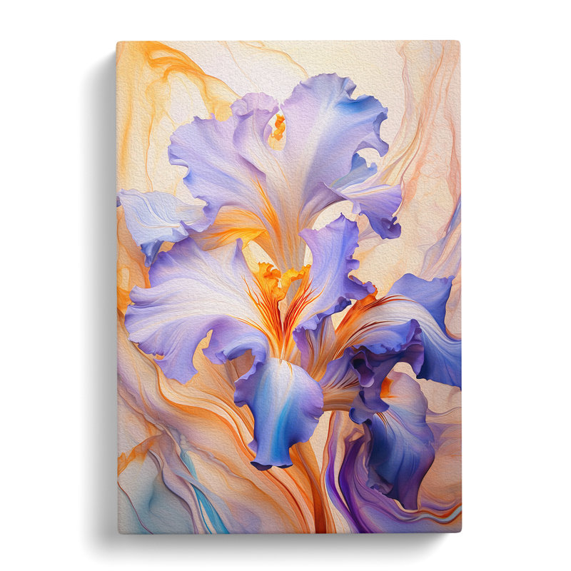 Iris Flower Futurism No.2 - Wrapped Canvas, 60cm H x 40cm W x 3cm D