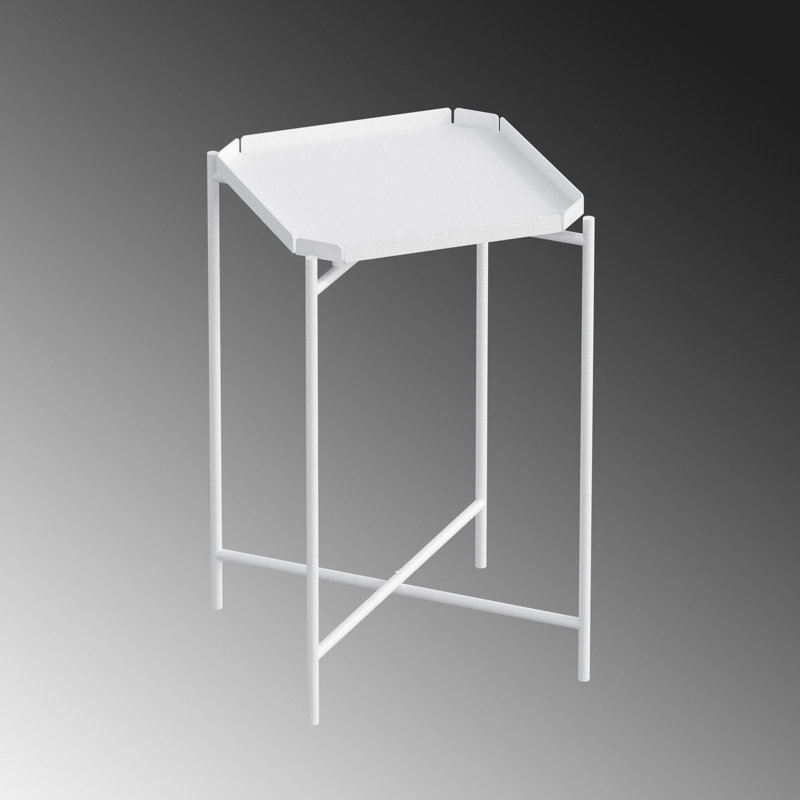 Modern White Coffee Table, 18.1 x 22.0 x 18.1 inches | 100% Metal Construction, Lightweight at 6.9 lbs | Sleek Solid Color Design, Perfect for Living Room & Contemporary Spaces, Stylish & Durable