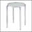 Lucent Chrome Round End Table with Tapered Outer Legs