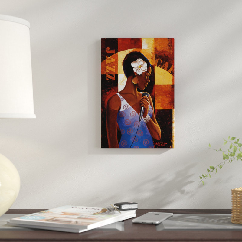 «Jazz Cafe», impression sur toile, H 12 po x l 8 po x P 0,75 po, Pas de tapis, Toile tendue