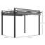 3 X 3m Retractable Aluminium Pergola, Outdoor Garden Gazebo Shelter With Drainage Grommets, 8 Ground Nails & 8 Expansion Screws, For Patio Deck Grill Area, Dark Grey