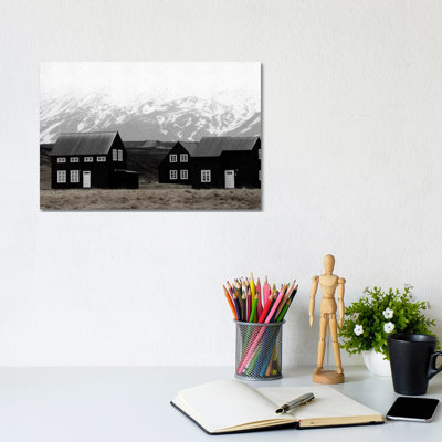 Black Houses Of Iceland II by Monika Strigel - Wrapped Canvas Print
