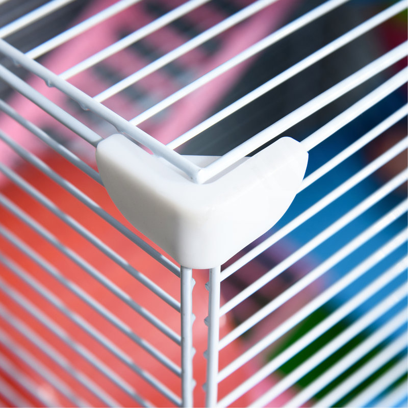 Cage à hamster 18 "à 5 niveaux avec tubes et tunnels, cage pour petits animaux avec poignée de transport portable, cage à gerbes avec bouteille d'eau, plat à nourriture, roue d'exercice