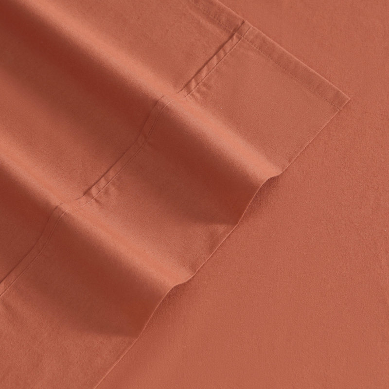 Ensemble de draps en coton percale Eddie Bauer, Ensemble de draps pour très grand lit + un drap-h, Orange