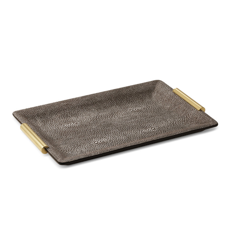 Petit plateau de coiffeuse Shagreen, Chocolat
