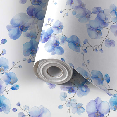 Peel and Stick Wallpaper Contact Paper Garden Watercolor Floral Tendrils Decorative Self Adhesive and Removable 24in x 118in(60x300cm)