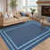 Geometric Living Room Rugs, Washable Bordered Print Soft Bedroom Carpet, Ultra Thin Stain Resistant Under Table Carpet for Dining Room, Low Pile Floor Cover for Home Office