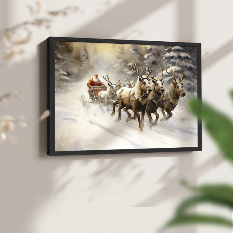Chirstmas Art-CCCLXIII -Framed Print - Restickable, H 11 po x l 14 po, Noir, noir, noir, noir
