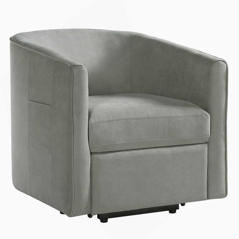 Power Lift Recliner Barrel Shape Recliner Chair Lift Assist Reclining Chair Electric Lift Chair With Footrest And Side Pocket For Seniors, Grey