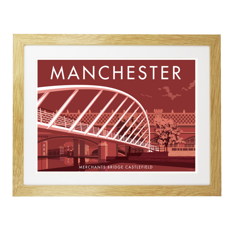 Manchester 5 by Stephen Millership - Print, Oak, 33.5cm H x 43.5cm W x 2.2cm D