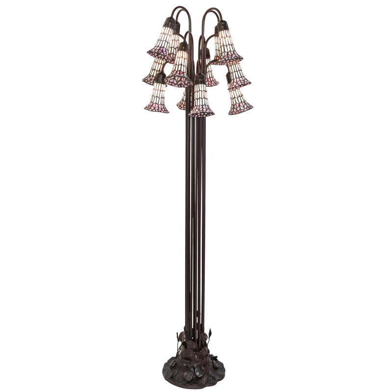 Bueche Floor Lamp, White/Pink