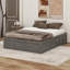 Grand lit plateforme en bois avec 4 tiroirs sous le lit et rangement hydraulique au pied du lit-1335367135