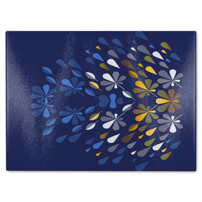 Autumn Print Glass Chopping Board